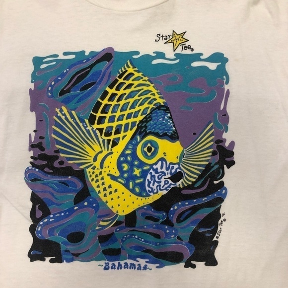 Vintage Tops - VINTAGE Bahamas Fish Shirt Ocean XXl
